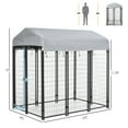 thumbnail image 3 of CoSoTower 6' X 4' X 6' Dog Playpen Outdoor, Dog Kennel Dog Exercise Pen with Lockable Door, Water-Resistant Canopy, for Medium and Large Dogs, 3 of 7