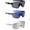 B, variant on 3-Pack Sports Sunglasses, Large Shield Wrap Around Glasses for Men and Women, Lightweight PC Frame Eyewear for Running, Cycling, Fishing, and Outdoor Activities
