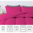 thumbnail image 3 of 1 Piece Luxurious Straight Line Pattern Comforter All Season 800 Threads Count King/Cal King Size - Ultra Soft 550 GSM 100% Egyptian Cotton (Solid Hot Pink Colour ), 3 of 6