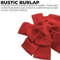 thumbnail image 3 of Black Duck Brand Set of 6 Red Burlap Bows - Rustic Themed - Measures 9" W x 22" L - Burlap Ribbon Bows - Holiday Decorations, 3 of 4