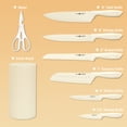 thumbnail image 2 of NULAS 8-Piece Kitchen Knife Set with Block for Chef, Stainless Steel Sharp Knives, Anti-Rust, Ergonomic Handle - Cream White, 2 of 7
