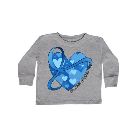 

Inktastic Child Abuse Prevention-Ribbon Around Heart Gift Toddler Boy or Toddler Girl Long Sleeve T-Shirt