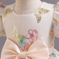 thumbnail image 5 of Generic Toddler Night Gown Child Girls Short Sleeve Pageant Dress Birthday Party Kids Floral Prints Dress for Wedding Party Evening Formal Dance Gowns (12-18 Months,Beige), 5 of 9