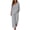 Gray, variant on Guluxicc 2 Piece Women's Matching Sets Linen V Neck 3/4 Sleeve Top Drawstring Elastic Waist Wide Leg Pants Outfits With Pockets for Spring and Summer