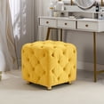 thumbnail image 2 of Yellow Velvet Ottoman with Concealed Storage - Ideal for Living Room, Foot Rest or Side Table, 2 of 6
