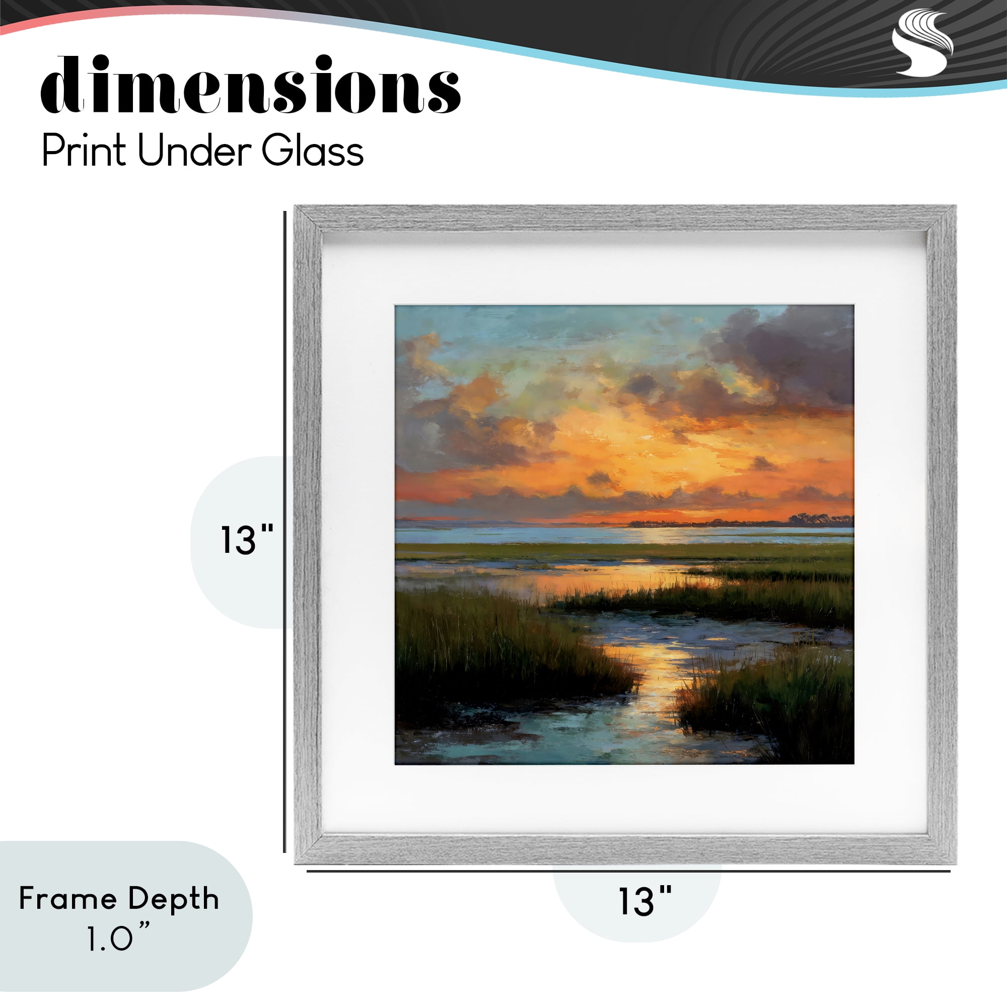 Stupell Industries Evening Marshland Glow Gray Framed Print Under Glass, design by Petal Prints Design