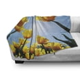 thumbnail image 3 of Yellow and Blue Soft Flannel Fleece Throw Blanket, Tulip Flower Field Against the Sky Summer Blooming Petals Vibrant, Cozy Plush for Indoor and Outdoor Use, 50" x 70", Green Yellow Blue, by Ambesonne, 3 of 6