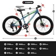 thumbnail image 6 of Ambifirner Mountain Bike Fat Tire 24 inch Speed with High Carbon Steel Frame, Double Disc Brake and Front Suspension Anti-Slip Bikes For Mens, 6 of 10