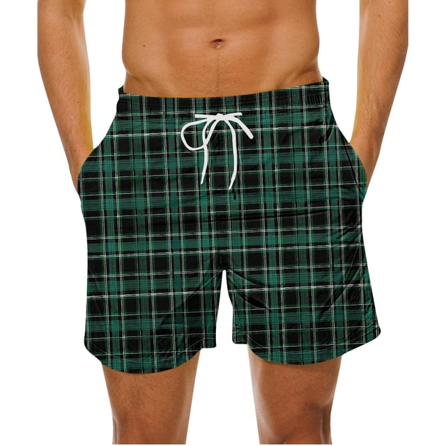 LIBRCLO Mens Beach Shorts Drawstring Elastic Waist Board Shorts Lightweight Mens Swim Trunks Size M