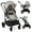 Gray, variant on INFANS 2 in 1 Baby Stroller, Convertible Stroller with Bassinet Reversible Seat Adjustable Backrest Canopy One Hand Fold, Compact Toddler Pushchair for Kids Infants Newborns 0-36 Months