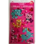 Way To Celebrate Valentine's Day Foil Stickers, Animals, 15 Count
