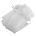 thumbnail image 1 of 50pcs White Drawstring Organza Folding Hand Fan Pouch Party Wedding Favor Gift Bags, 1 of 5