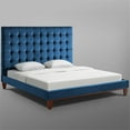 thumbnail image 6 of Posh Living Blake Button-Tufted Velvet Platform King Bed Frame in Blue, 6 of 9