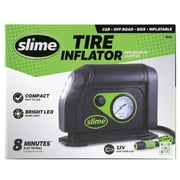 Slime Tire Inflator Air Compressor with 12V LED Light, Analog Gauge, 100 Psi Max, Long Hose
