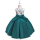 thumbnail image 5 of Herrnalise - Vestido para niña pequeña con lazo bordado de perlas de color liso para fiesta de cumpleaños y flores, 5 of 8