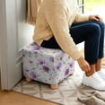 thumbnail image 4 of Jiueut Blue Daisy Print Footstool Cover, Stretchable Ottoman Sofa Cover Non Slip Comfortable Square Furniture Protection for Footrest Sofa, 4 of 7