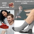 thumbnail image 6 of 4 Pairs Mens Merino Wool Socks, Breathable Hiking Outdoor Warm Winter Socks for Men Cold Weather Mottled Black+Grey (4 pairs), 6 of 7