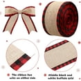 thumbnail image 3 of 2 Rolls Christmas Buffalo Plaid Wired Edge Ribbons Christmas Tree Burlap Fabric Craft Ribbon Wrapping Ribbon with Checkered Edge, 6Yards/Roll, 3 of 6