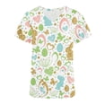 thumbnail image 1 of RKSTN Womens Scrub Tops Short Sleeve V-neck Plus Size Tops Bunny Easter Print Comfortable Soft Working Uniform Tops with Pockets, 1 of 4