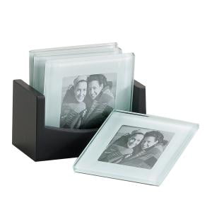 Leeber Photo Glass Coaster, 4", Set of 4