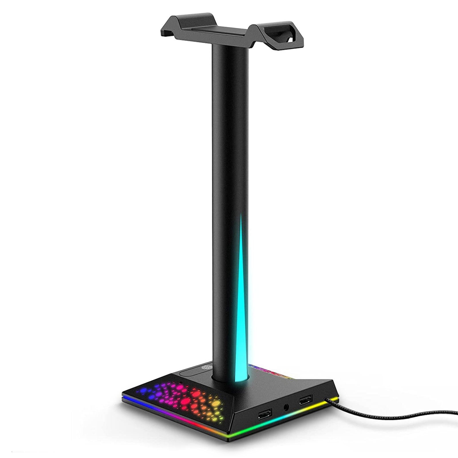 RGB Headphones Stand, TSV Gaming Headset Stand with 2 USB Port & 3.5mm