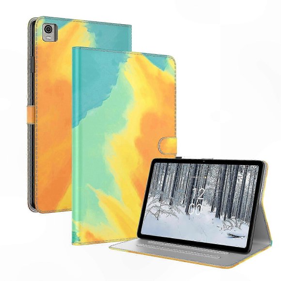 Watercolor Design Leather Flip Case for T21 Tablet