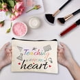 thumbnail image 5 of 1pc Teacher Cosmetic Bag Makeup Bag Toiletry Purse Pouch Portable Organizer Make Up Accessory washable Small Things Storage Printed with Zipper Gift, 5 of 6