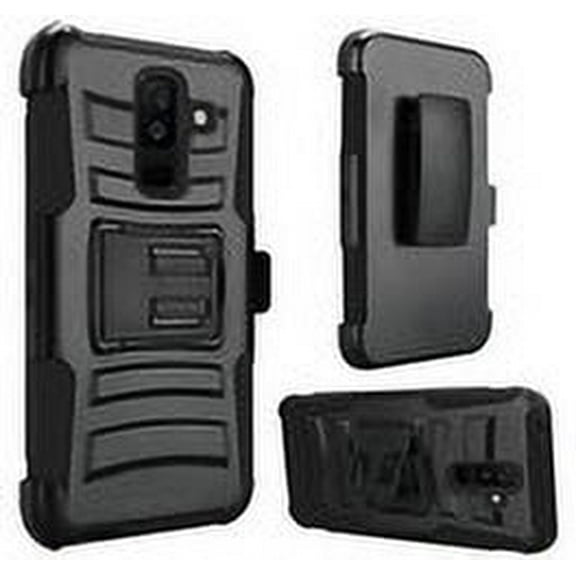 GSA Car Armor Hybrid Kickstand Case w/Holster for Samsung Galaxy A6 - Black
