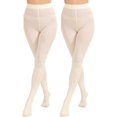 thumbnail image 3 of 2 Pairs Women's Solid Color Tights 80D, Soft Opaque Microfiber Tights, 3 of 4