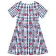 thumbnail image 4 of joogoo Cherry Bows Checkered Girls' Short Sleeve Dress Kids Dresses 7-8T, 4 of 8