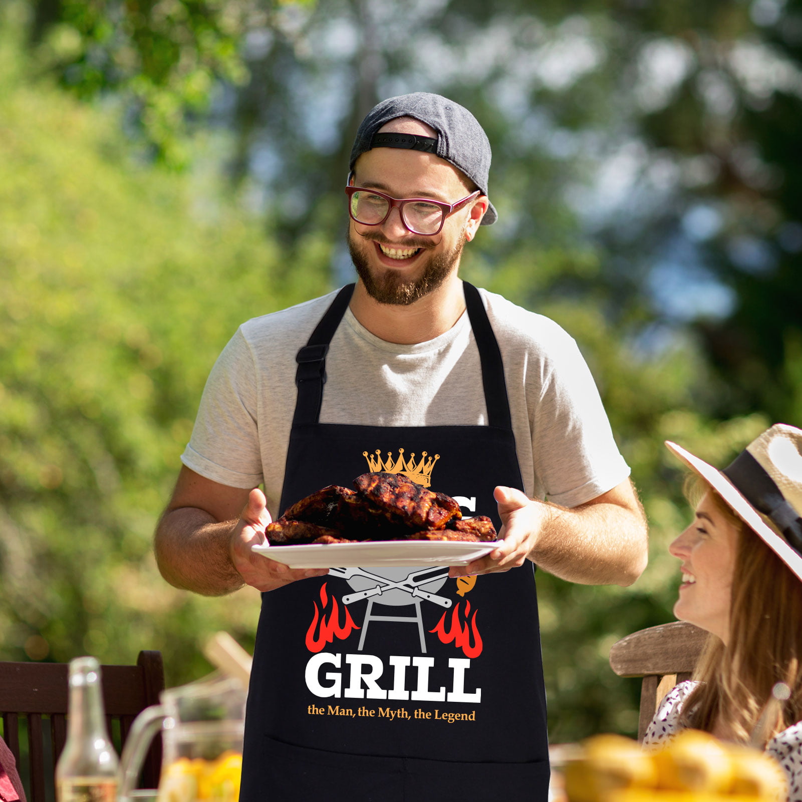 Qweryboo Funny Dad Grilling Aprons for Men, BBQ Grill King Chef