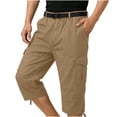 thumbnail image 2 of EaskTriop Men's Relaxed Fit Cargo Capri Pants Lightweight Synthetic Quick Dry 3/4 Shorts with Multi Pockets Utility Workwear Bottoms, 2 of 5