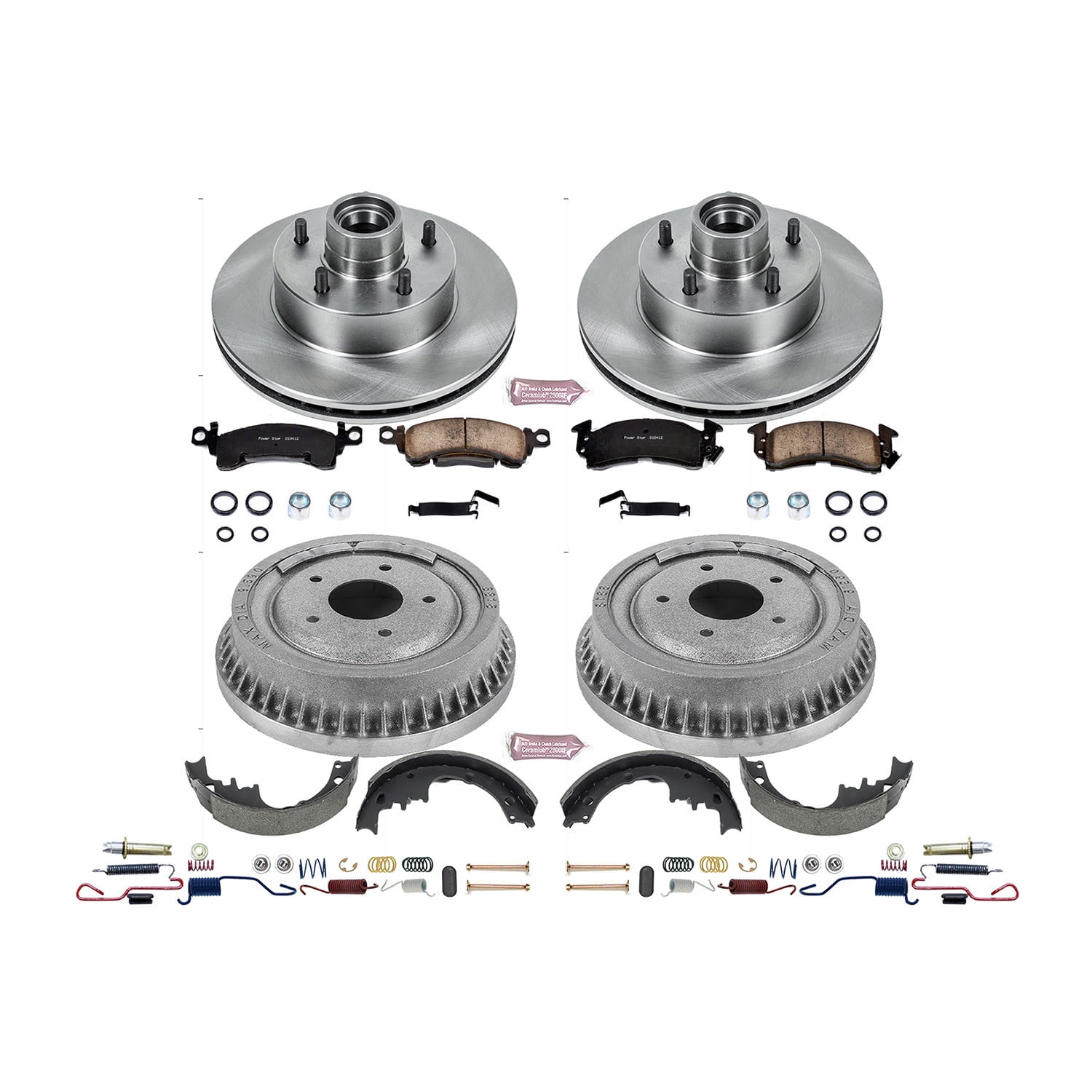 Power Stop Front and Rear Stock Replacement Drum and Shoe Kit KOE15019DK