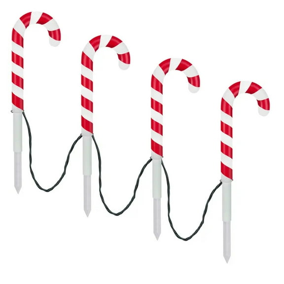 Gemmy LightShow ColorMotion Candy Canes Pathway Markers White 4-Piece 7.5-Feet