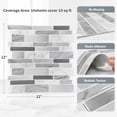 thumbnail image 2 of Stick3D 10Pcs 3D Peel and Stick Backsplash 12"x12" Self-Adhesive Wall Tile for Kitchen Bathroom, Marble Gray, 2 of 7