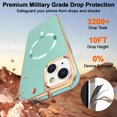 thumbnail image 3 of Allytechgroup Phone Case for Apple iPhone 15, Slim Fit Magnetic Back Cover Compatible with Mag-Safe Shockproof & Anti-Scratch iPhone 15 Case Cover for Women Men,Green, 3 of 7