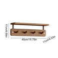 thumbnail image 3 of Wall Mounted Wood Hook Rack With 6 Hooks for Coats Towels Hats and Keys, 3 of 6
