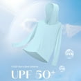 thumbnail image 2 of Htigea Women's UPF 50+ Hoodies Full Zip UV Sun Protection Shirts Lightweight Rash Guard Long Sleeve Tops Blue S, 2 of 9