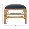 thumbnail image 6 of Maklaine Coastal Pine Wood & Fabric Small Bench in Navy and Blue, 6 of 6