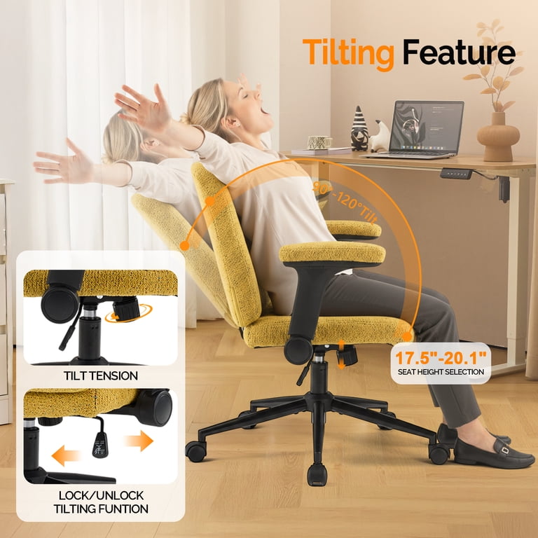 Ktaxon Office Chair, Flip-Top Armrest Desk Chair on Metal Star