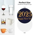 thumbnail image 6 of Fuzoiu 2025 Happy New Year 3 Print Leather Coasters Set,Drink Coasters Set of 4,for Tabletop Protection, Durable PVC Coasters,Home Décor and Housewarming Gift-Round Shape, 6 of 6