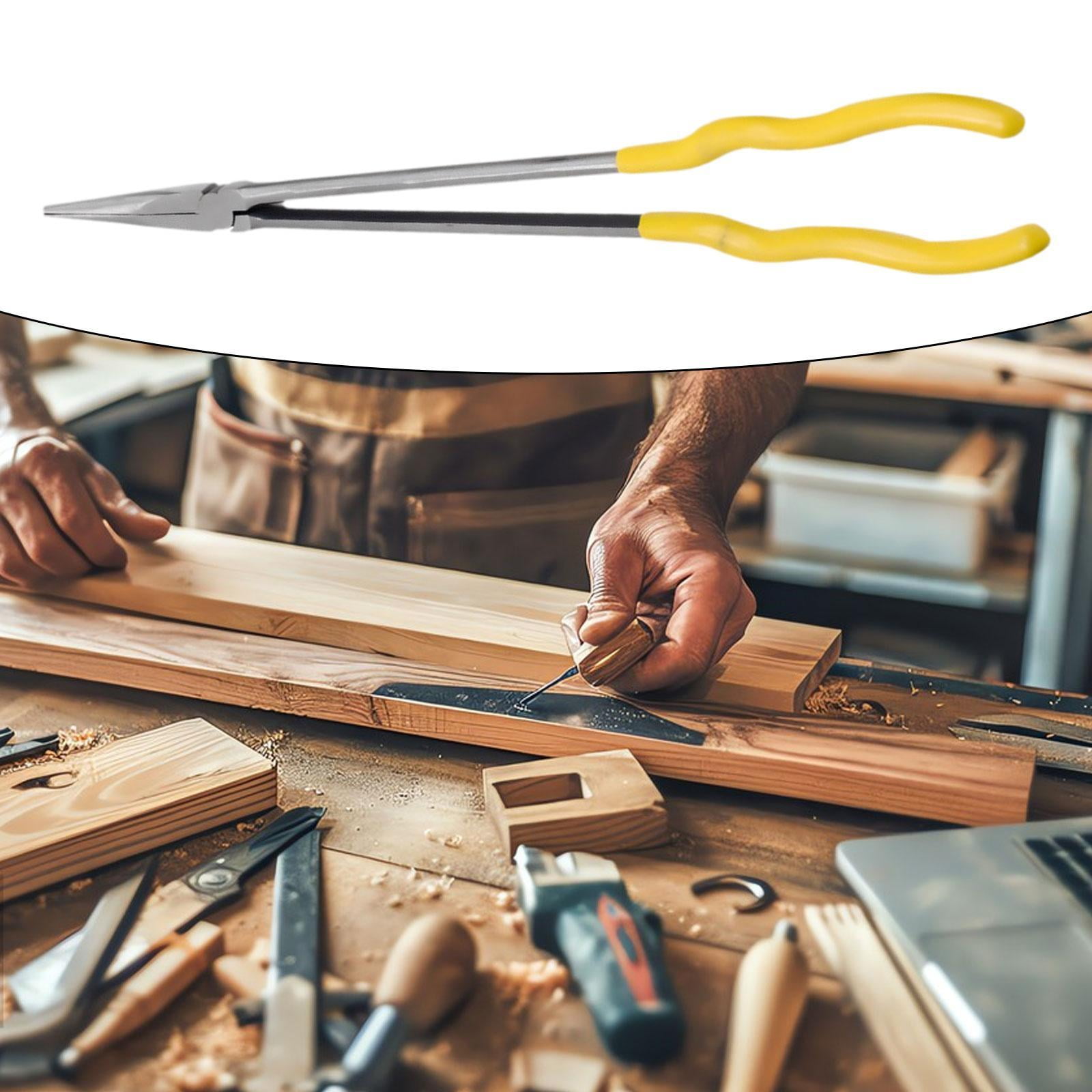 Long Pin Nose Pliers Needle Nose Pliers Hand Tools High Carbon Steel for Tight Spaces and Home Use