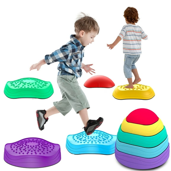 JBeeCtrl Stepping Stones for Kids 5pcs Non-Slip Toddler Stepping Balance Stones Sensory Stepping Stones for Toddlers 1-3 3-5 Indoor or Outdoor Kids Game