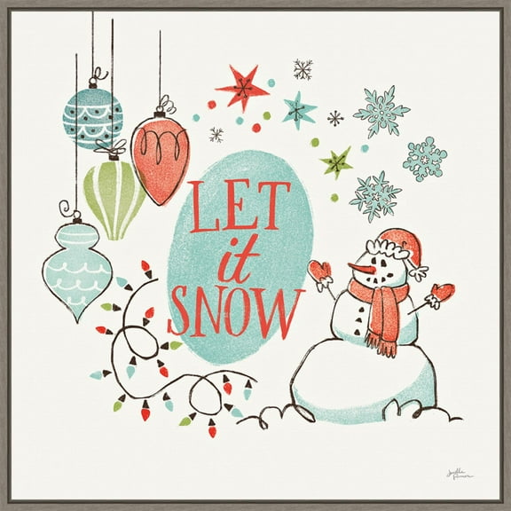 Amanti Art Retro Christmas V Framed Canvas Wall Art Print