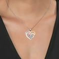 thumbnail image 3 of Gem Stone King Two Tone Pink Moissanite and Moissanite and Swiss Blue Topaz `I love you to the moon and back` Engraved Pendant for Women (1.55 Cttw, Heart Shape 5MM), 3 of 3