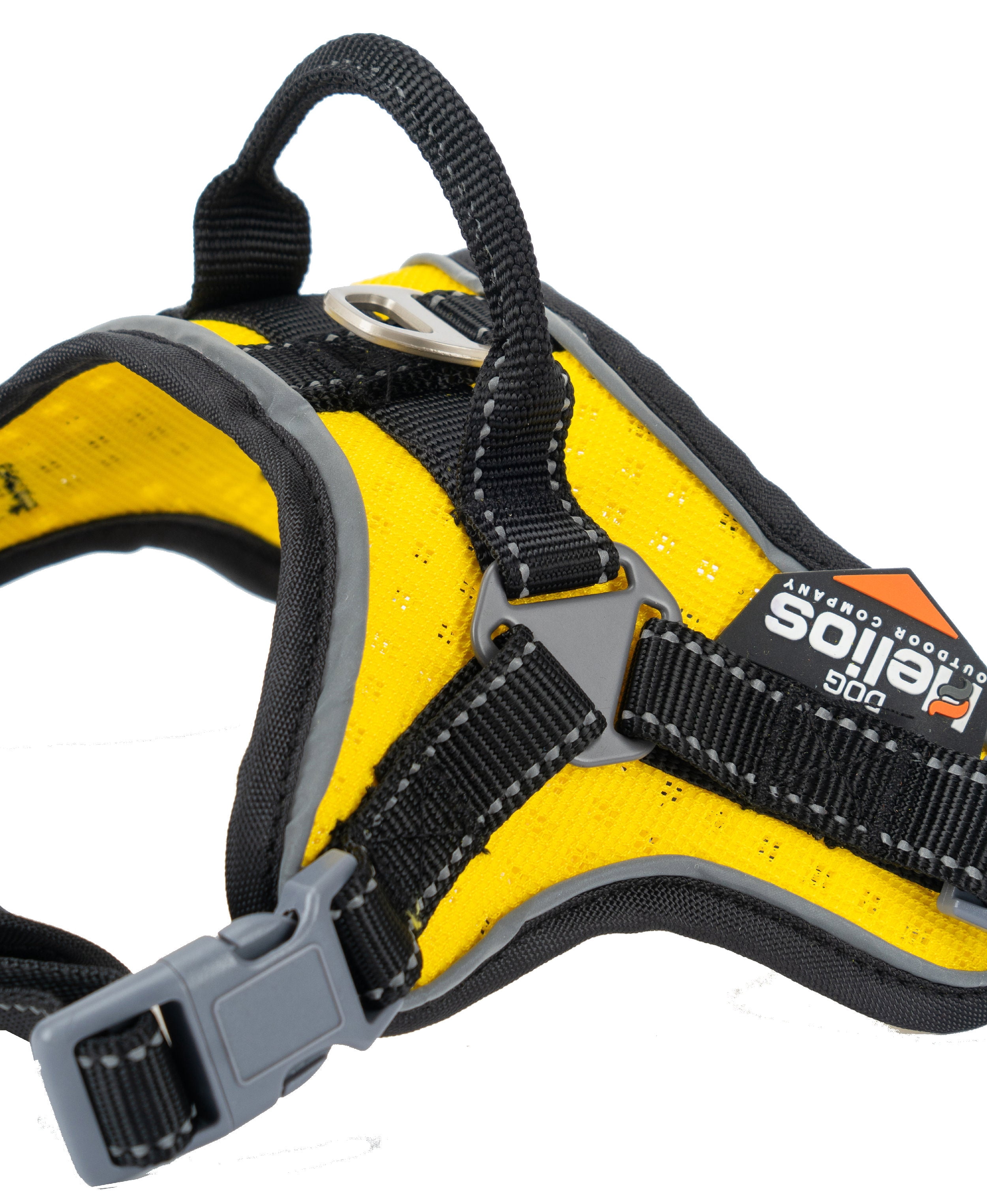 Dog Helios Stainless Steel, Nylon, Polyester, Fleece & Mesh Scorpion Walking Dog & Cat Harness, Yellow, M (20.5" to 23.6" Chest Size)