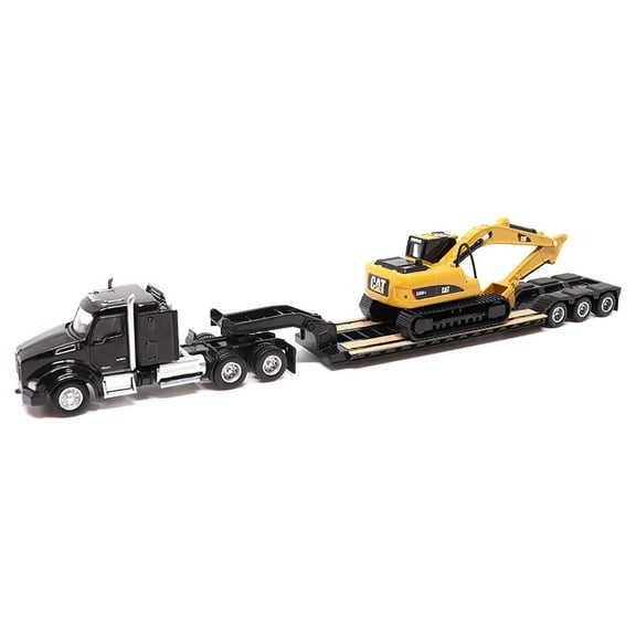 Diecast Masters 84420 Kenworth T880s Tractor with Trailer & Excavator 1/87 Scale