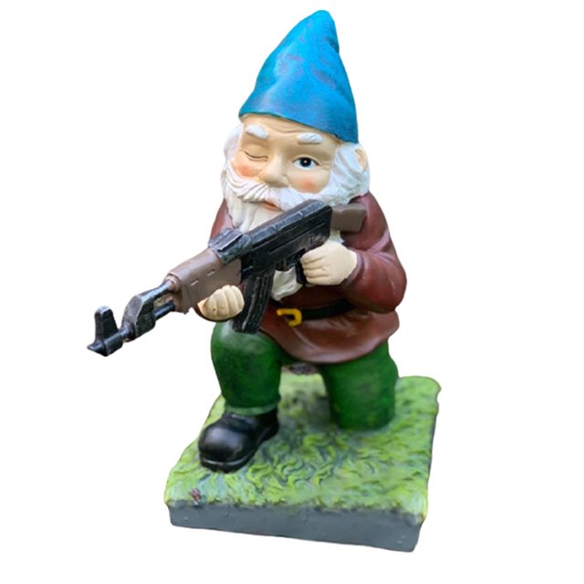 Muyoka Estatua de gnomo de jardín Estatuilla de gnomo de resina Escultura de gnomo impermeable Estatua de enano en miniatura divertida Decoración de arte de césped Regalo para interior Jardín al aire Muyoka Hogar