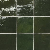 Bedrosians Zagora Square Gloss Ceramic Tile 4 x 4, Vert Mousse (10.76 sq. ft./Case)