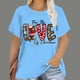 thumbnail image 1 of Camisetas de Navidad para mujer, Tops con estampado de dibujos animados de Papá Noel, camisetas de manga corta con cuello redondo, ropa informal de fiesta, Tops de gran tamaño para mujer, 1 of 5